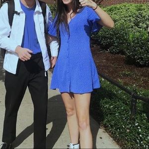 Blue polka dot dress